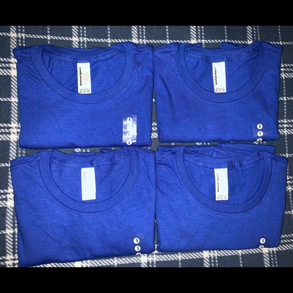 4-American Apparel Blue Womens T-Shirt NWOT Small